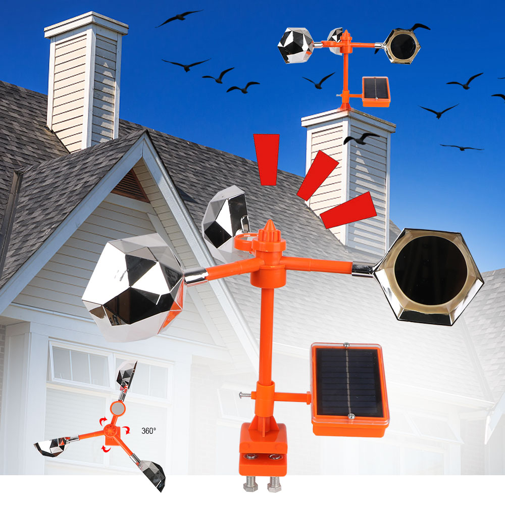 Solar Bird Scarer - Solarny odblaskowy odstraszacz ptaków Głosowe urządzenie